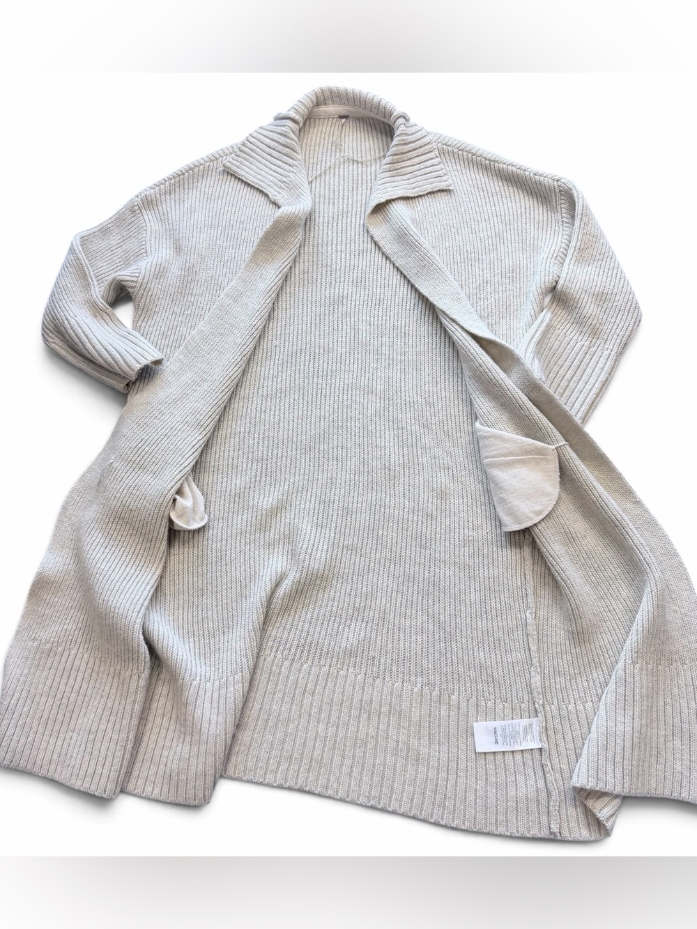 Free People Ottoman Slouchy Longline Cardigan in Oatmeal Size Small - Picture 2 of 11